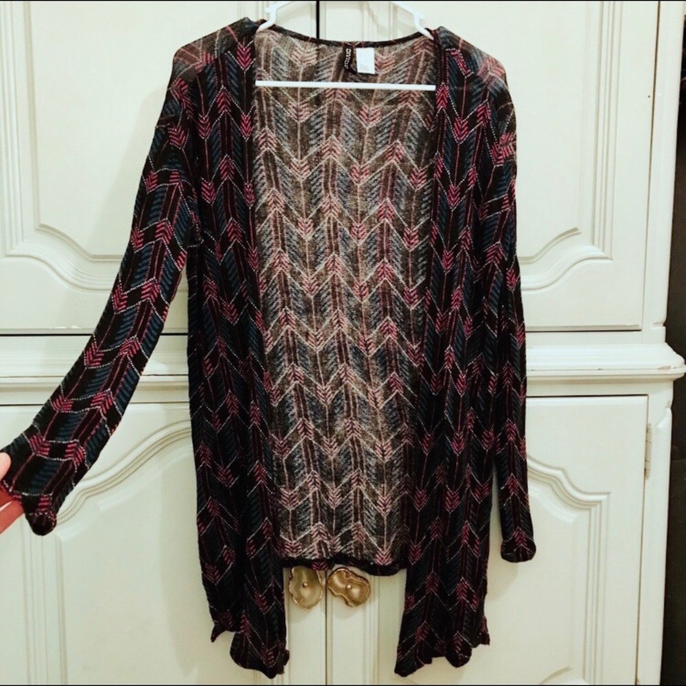 Neon & Black Cardigan Sweater - Picture 3 of 6